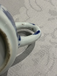 A Chinese blue and white 'Long Eliza' teapot, Yu mark, Kangxi