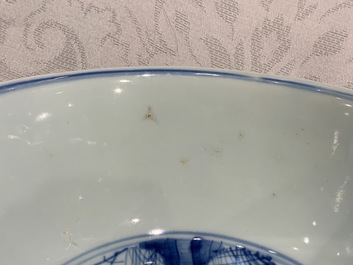 Six Chinese blue and white bowls, Kangxi