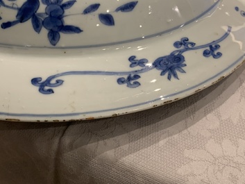 A Chinese blue and white charger with deer, birds and a toad, Jiajing