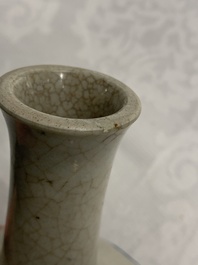 Three Chinese blue and white vases, a brush washer and a stem cup, Ming and later