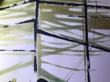 Se Ok Suh (Seok Suh) (Cor&eacute;e, 1929-): Sans titre, encre et couleurs sur papier