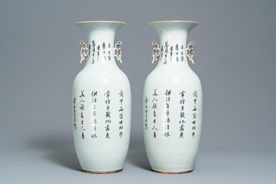 Three Chinese famille rose vases, 19/20th C.