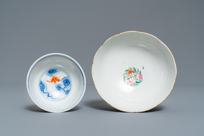 Six pi&egrave;ces en porcelaine de Chine, 19/20&egrave;me
