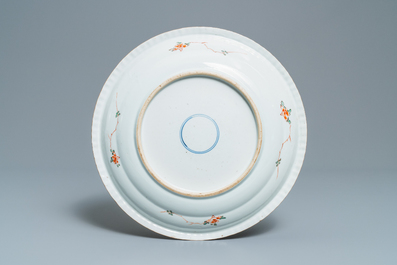 A Chinese famille verte 'phoenixes' dish, Kangxi