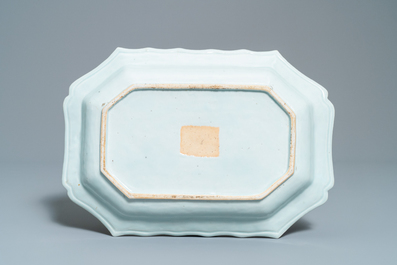 A Chinese famille rose Belgian market 'De Calenberg - De Pascale' armorial tureen, Qianlong, ca. 1755