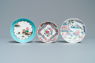 Tien Chinese famille rose en verte koppen en acht schotels, Yongzheng en later