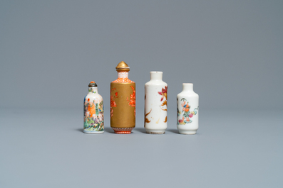 Veertien diverse Chinese snuifflessen, 19/20e eeuw