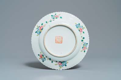 Three Chinese famille rose plates for the Straits or Peranakan market, 19th C.