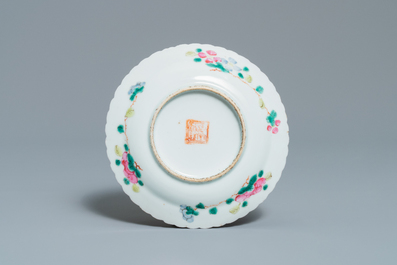 Three Chinese famille rose plates for the Straits or Peranakan market, 19th C.