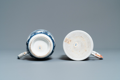 Twee Chinese famille rose pullen met mandarijns decor, Qianlong