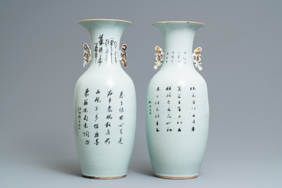 Two Chinese famille rose vases, 19/20th C.