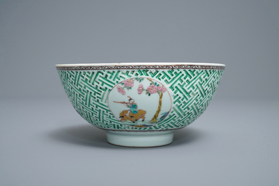 A Chinese famille rose relief-decorated bowl, Yongzheng