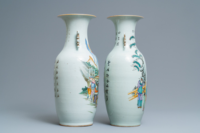 Two Chinese famille rose vases, 19/20th C.