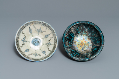 Four various Islamic pottery bowls, Safavid and Raqqa, 14th C. and later