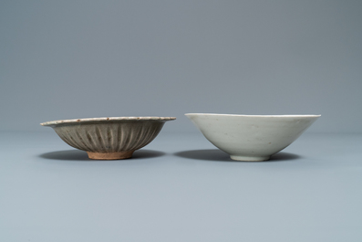 Two Chinese celadon- and qingbai-glazed bowls, Song and Yuan