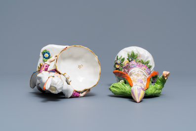 Two polychrome orientalist porcelain figures, Meissen and Samson, 18/19th C.