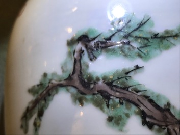 A Chinese famille verte 'Zhong Kui' vase, Kangxi