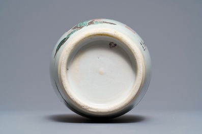 A Chinese famille verte 'Zhong Kui' vase, Kangxi