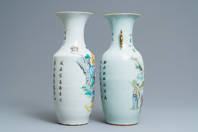 Four Chinese famille rose vases, 19/20th C.