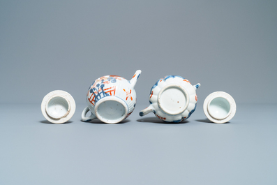 Four Chinese Imari-style teapots and covers, Kangxi