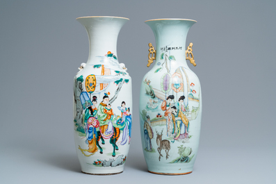 Four Chinese famille rose vases, 19/20th C.