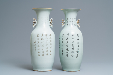 Two Chinese famille rose vases, 19/20th C.