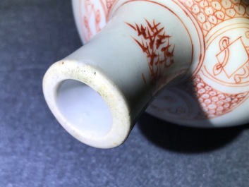 A Chinese famille verte 'Zhong Kui' vase, Kangxi