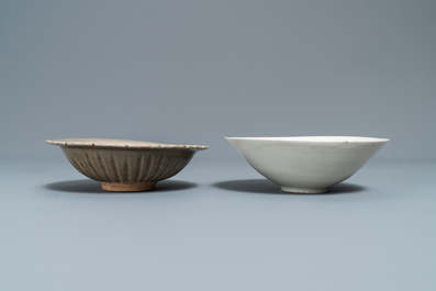 Two Chinese celadon- and qingbai-glazed bowls, Song and Yuan