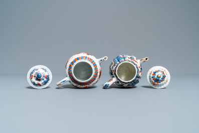 Four Chinese Imari-style teapots and covers, Kangxi