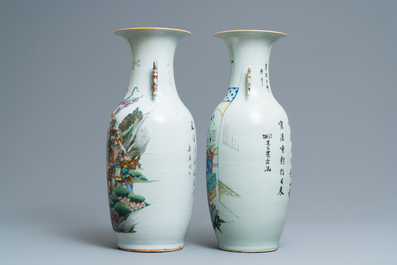Two Chinese famille rose vases, 19/20th C.