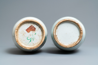 Two Chinese famille rose vases, 19/20th C.