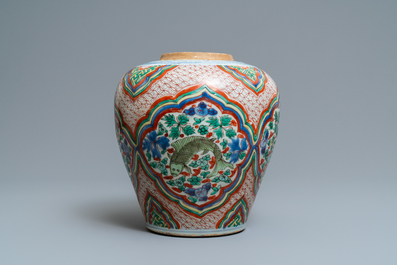 A Chinese wucai vase with fish, Transitional period