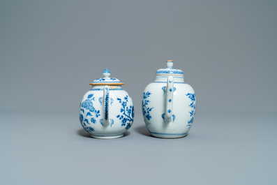 Two Chinese blue and white and two Imari-style teapots and covers, Kangxi/Qianlong