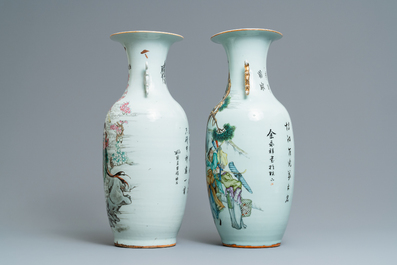 Two Chinese famille rose vases, 19/20th C.