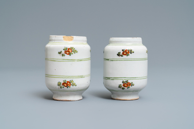Twelve polychrome Italian pharmacy jars, Antonibon, Nove di Bassano, second half 18th C.
