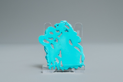 Un pendentif en turquoise sculpt&eacute;, Chine, 19/20&egrave;me