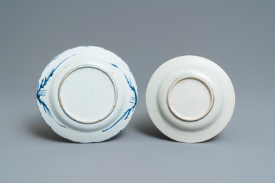 Four Chinese blue and white kraak porcelain plates, Wanli