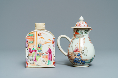 Dix pi&egrave;ces en porcelaine de Chine famille rose &agrave; d&eacute;cor mandarin, Qianlong