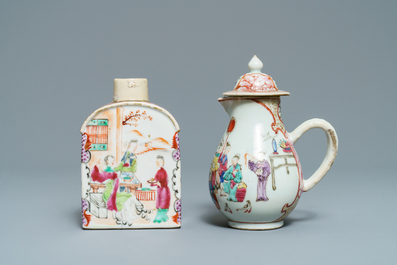 Dix pi&egrave;ces en porcelaine de Chine famille rose &agrave; d&eacute;cor mandarin, Qianlong