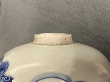 A Chinese blue and white 'deer and crane' vase, Kangxi