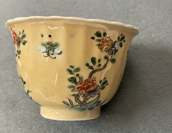 Eleven Chinese famille verte cups and saucers, Kangxi