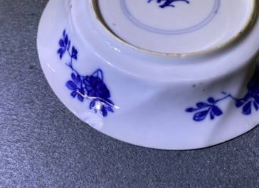 Eleven Chinese famille verte cups and saucers, Kangxi