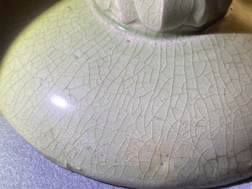 A Chinese Yaozhou celadon bowl with incised floral design, Song or later