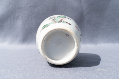 A Chinese famille verte 'Zhong Kui' vase, Kangxi