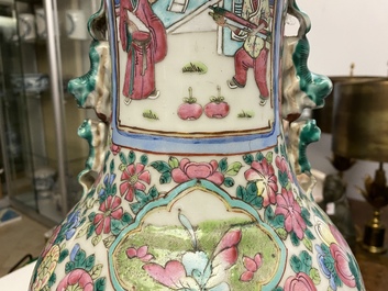 Two Chinese famille rose vases, 19th C.