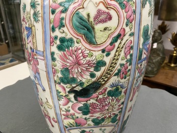 Two Chinese famille rose vases, 19th C.