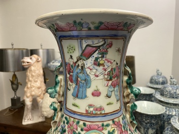 Two Chinese famille rose vases, 19th C.