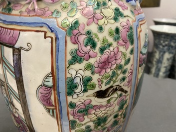 Two Chinese famille rose vases, 19th C.