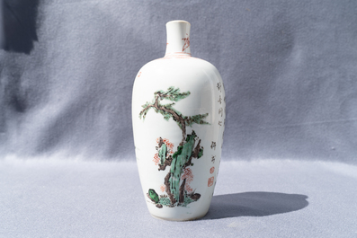 A Chinese famille verte 'Zhong Kui' vase, Kangxi