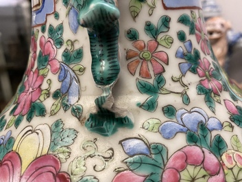 Two Chinese famille rose vases, 19th C.